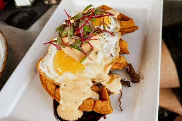 Young Cardinal Cafe and Co signature dishes Eggs Benedict
Hot Honey Chicken
Huevos Rancheros